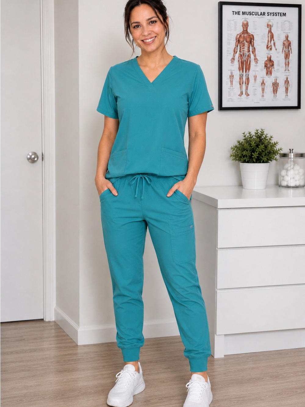 Medcouture Insights Teal Women's Drawstring Jogger Scrub Sets